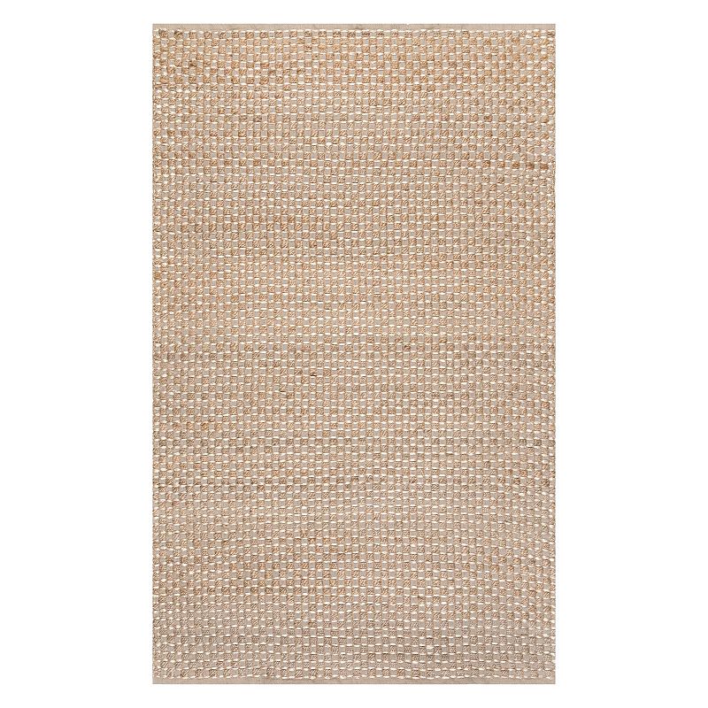 nuLOOM Tessie Solid Jute Blend Rug, Med Beige, 5X8 Ft