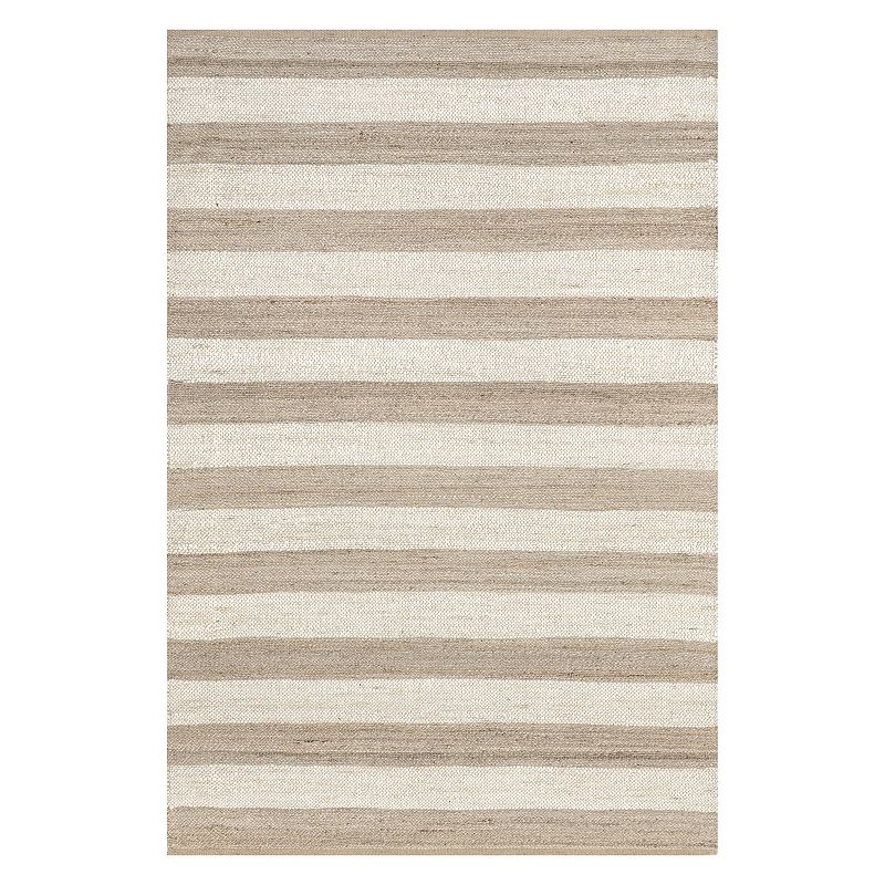 nuLOOM Alisia Stripes Jute Blend Rug, White, 8.5X11.5Ft