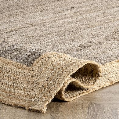 nuLOOM Eleonora Framed Solid Jute Rug