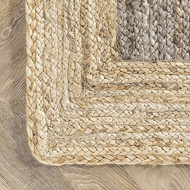 nuLOOM Eleonora Framed Solid Jute Rug