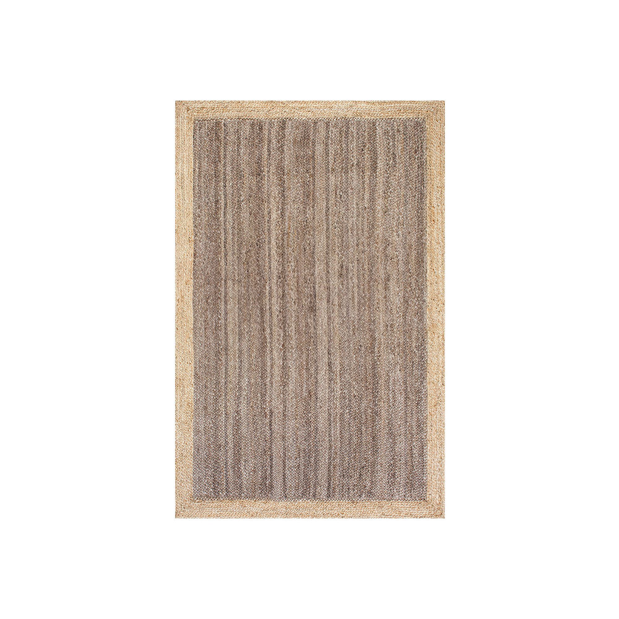 nuLOOM Eleonora Framed Solid Jute Rug, Gray