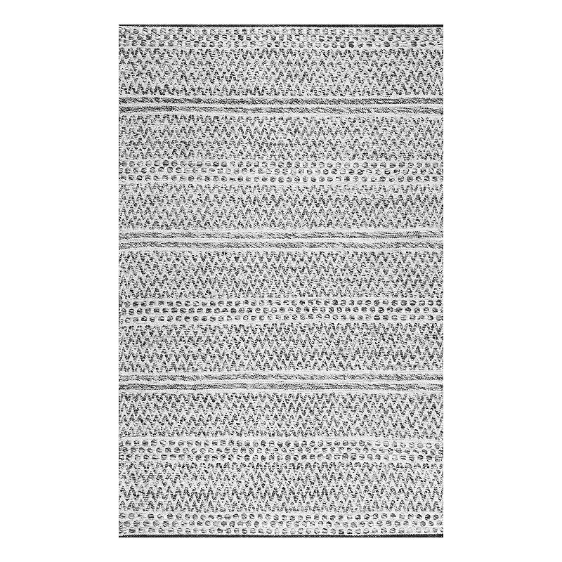 nuLOOM Natasha Chevron Striped Indoor Outdoor Rug, Grey, 7.5X9.5 Ft