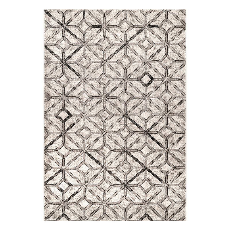 nuLOOM Blakely Diamond Tiles Geometric Rug, Beig/Green, 5X8 Ft