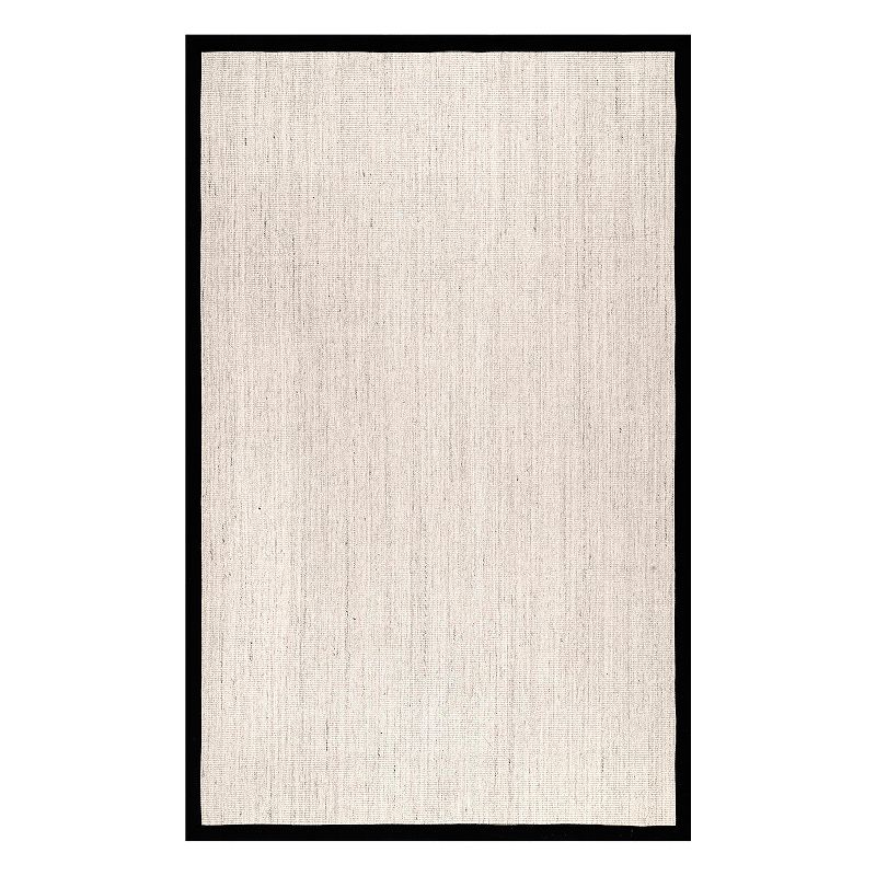 nuLOOM MaryJo Framed Sisal Rug, Black, 5X8 Ft