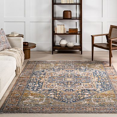 nuLOOM Ehtel Medallion Framed Floral Rug