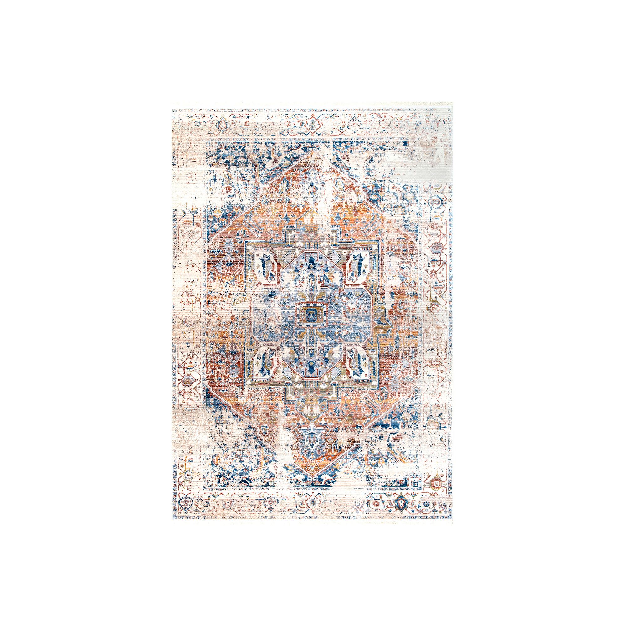 nuLOOM Ehtel Medallion Framed Floral Rug, Ivory