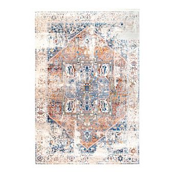 nuLOOM Ehtel Medallion Framed Floral Rug