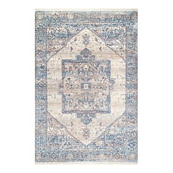 nuLOOM Ehtel Medallion Framed Floral Rug