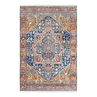 nuLOOM Ehtel Medallion Framed Floral Rug