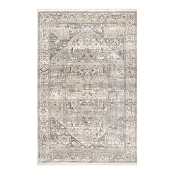 nuLOOM Ehtel Medallion Framed Floral Rug