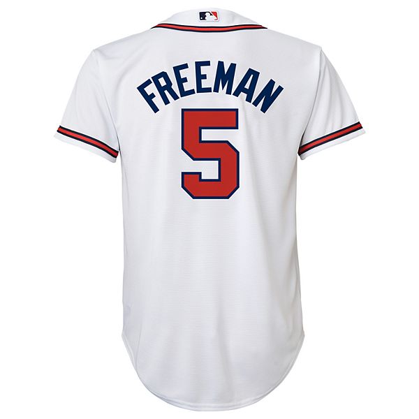 Atlanta Braves Nike Official Replica Home Jersey - Mens with Freeman 5  printing