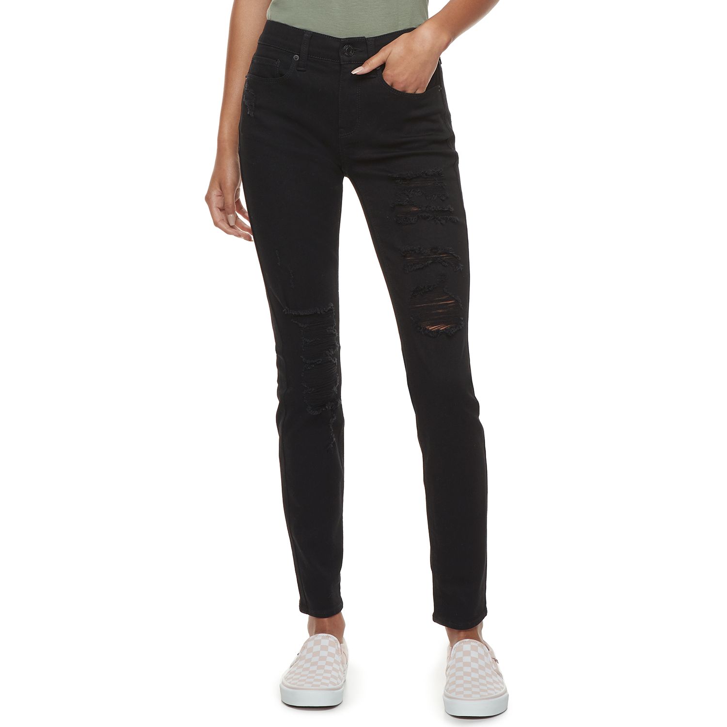 low rise black jeggings