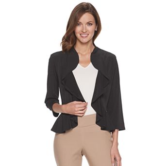 Women's Nina Leonard Chiffon-Back Ruffle Bolero