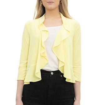 Women's Nina Leonard Chiffon-Back Ruffle Bolero