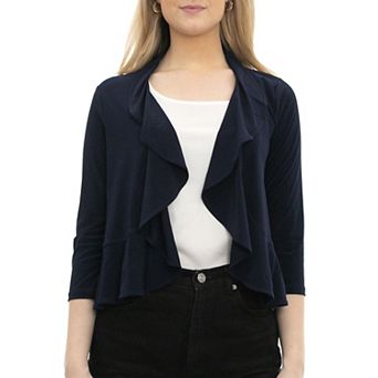 Women's Nina Leonard Chiffon-Back Ruffle Bolero