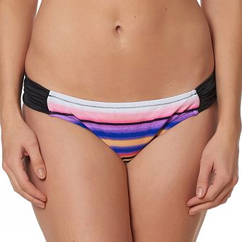 Women's Pink Envelope Shirred Hipster Bikini Bottoms
