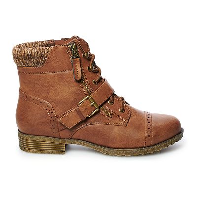 Kohls brown ankle boots best sale