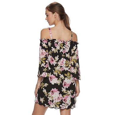 Juniors' Lily Rose Scalloped Off-the-Shoulder Dress