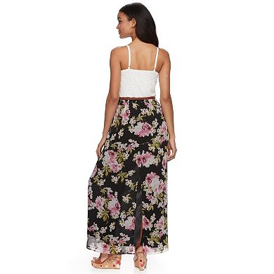 Juniors' Lily Rose Belted Maxi Dress
