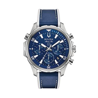 Bulova Men's Marine Star Leather Chronograph Watch - 96B287