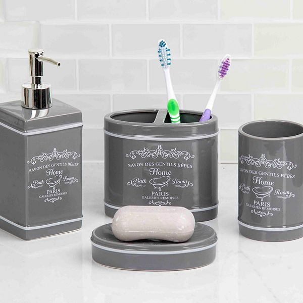 Home Basics 4piece Paris Bath Accessory Set