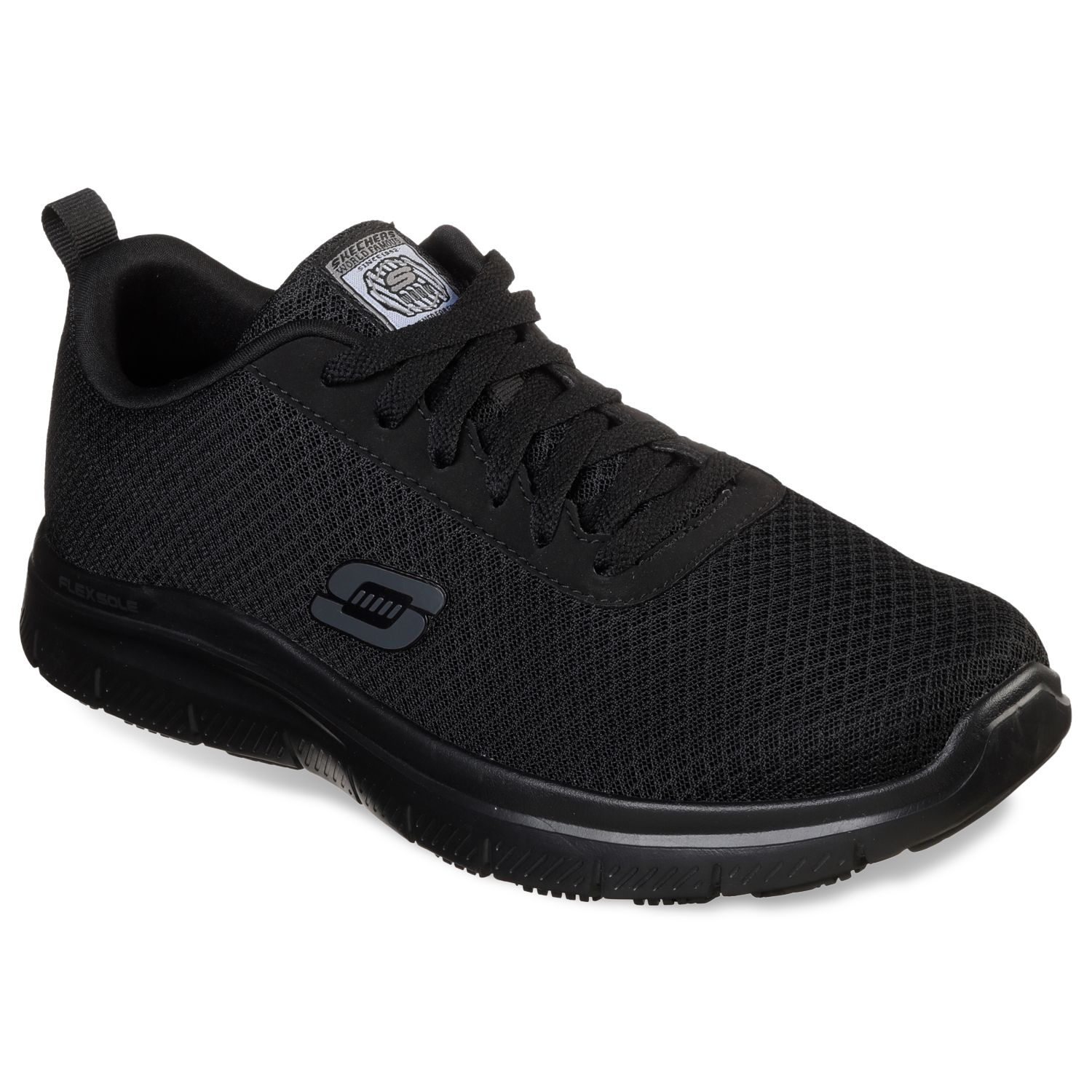 black skechers mens work shoes