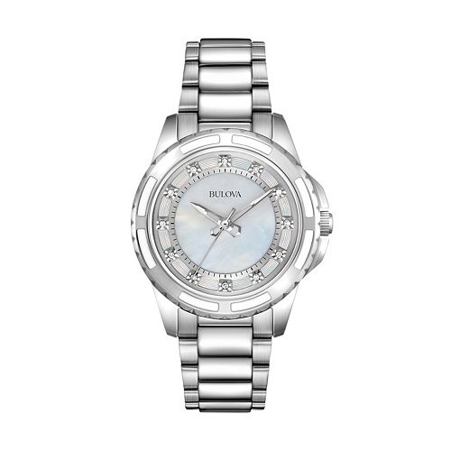 Bulova Women's Diamond Stainless Steel Watch - 96P144