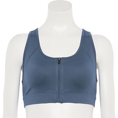 FILA SPORT Zip Front Medium Impact Sports Bra