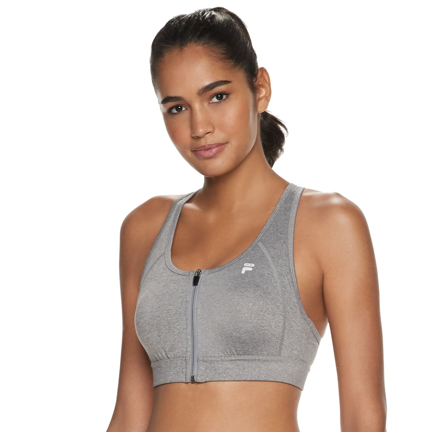 zip front compression sports bra