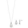 Sterling Silver Pearl Teardrop Earring & Pendant Necklace Set