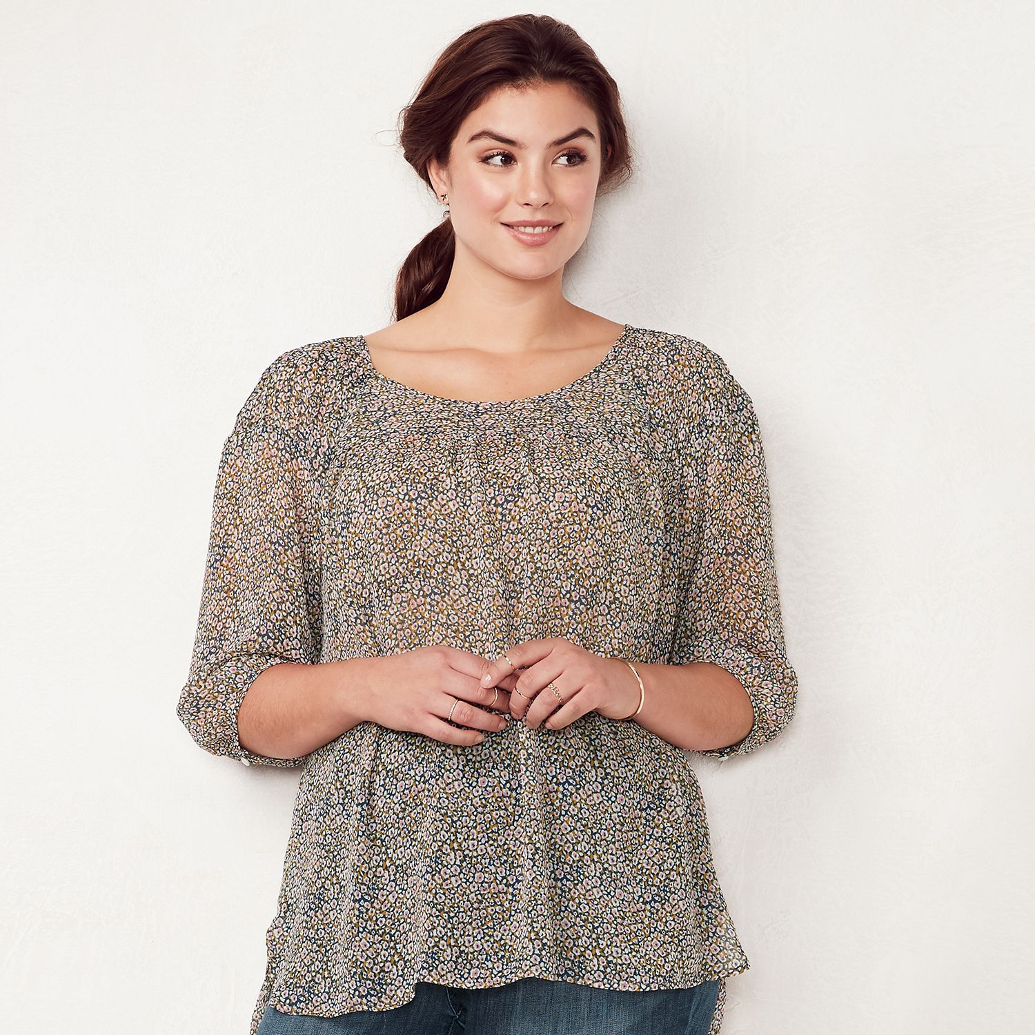 chiffon peasant top