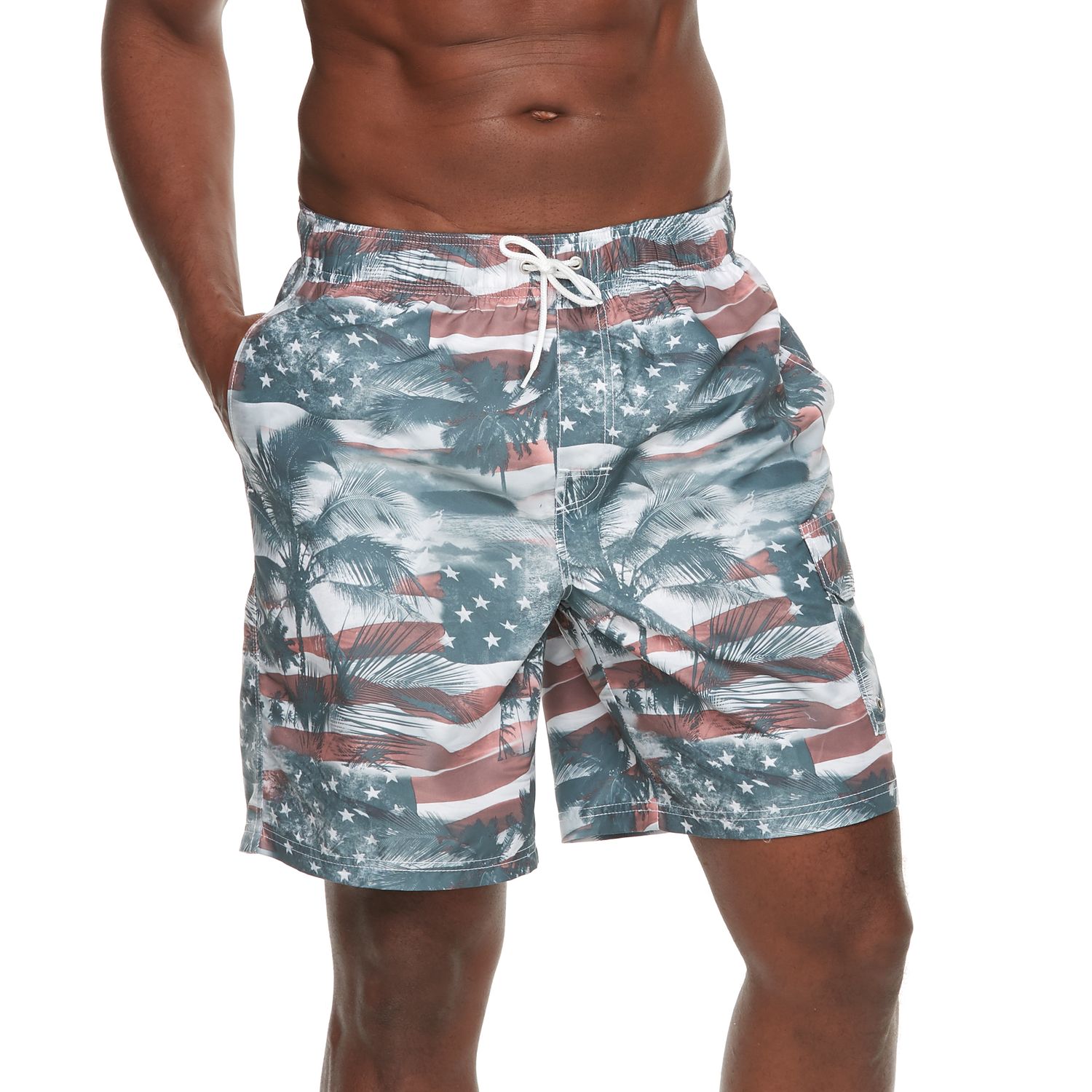 mens american flag swim trunks kohls