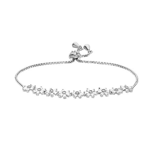 Sterling Silver Fancy Flower Bracelet