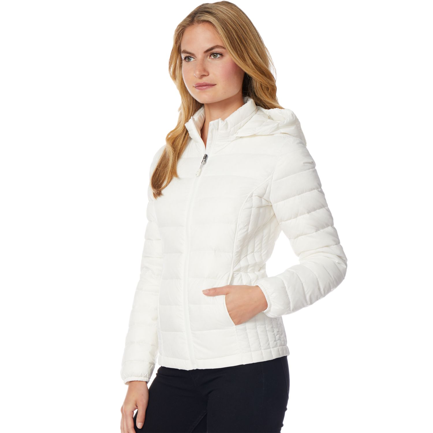 women's packable puffer jacket with hood