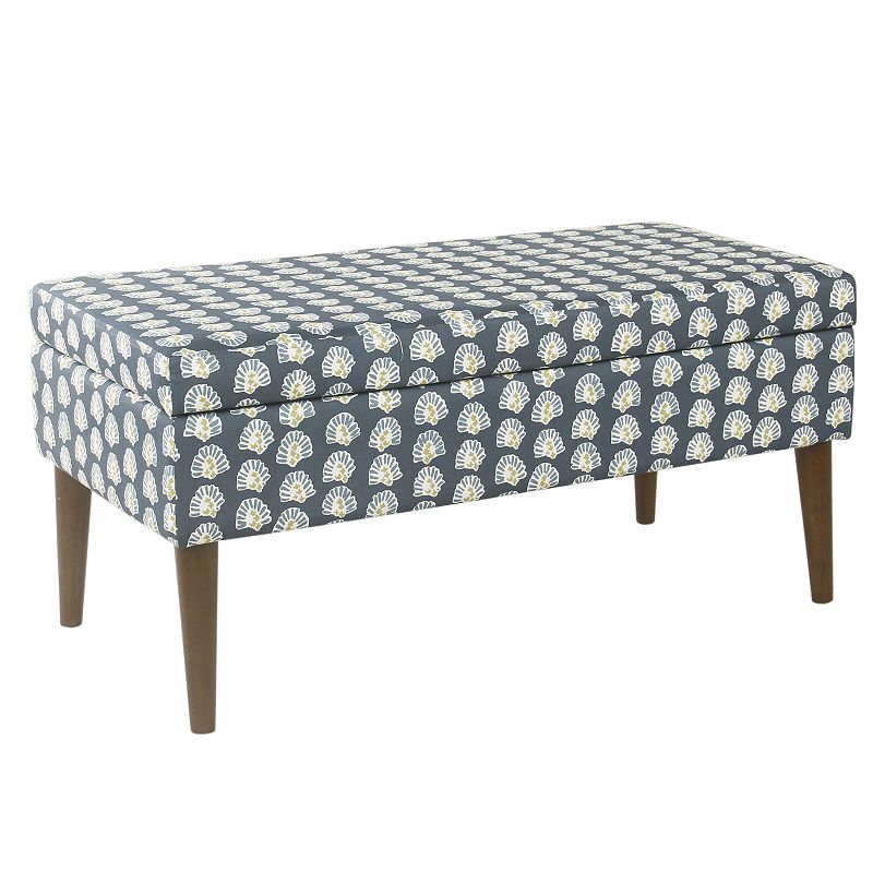 HomePop Mid-Century Storage Bench, Blue