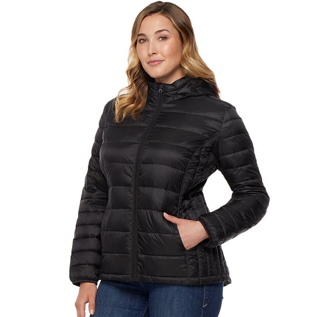 Plus Size HeatKeep Hooded Packable Puffer Down Jacket