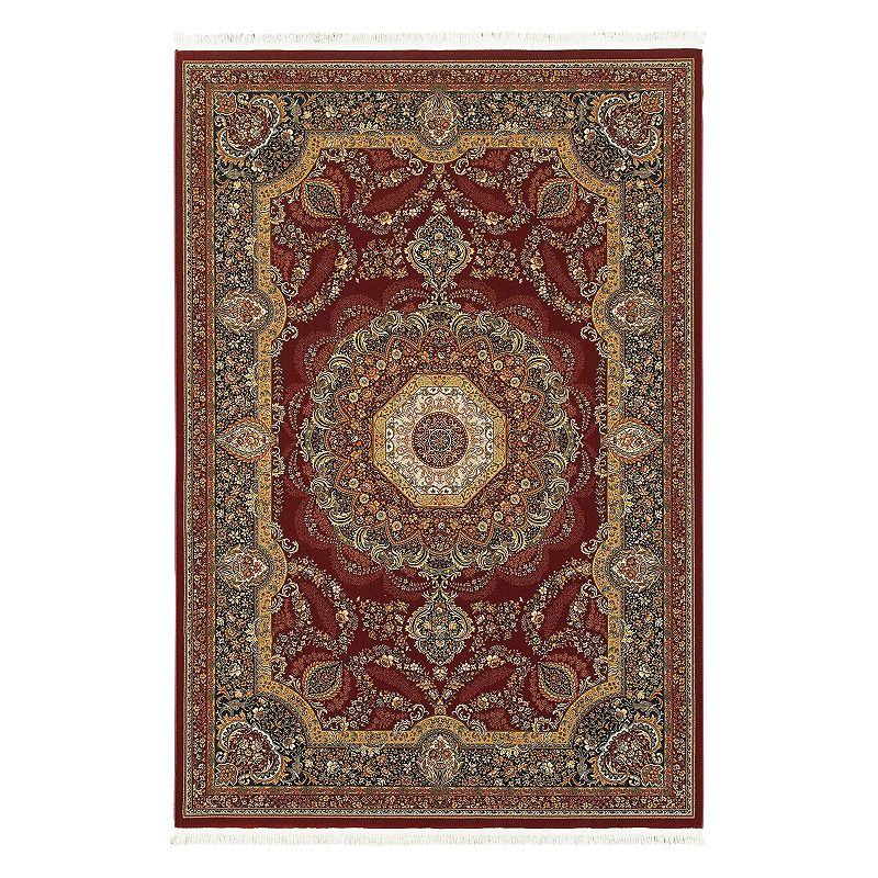StyleHaven Mackenzie Esquire Framed Floral Rug, Red, 10X13 Ft