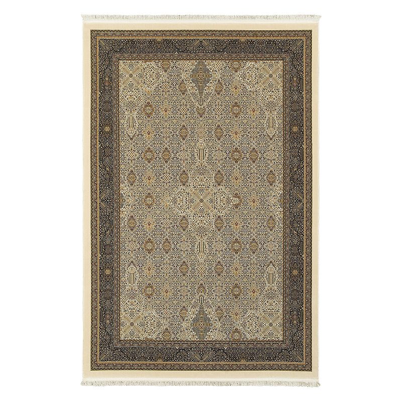 StyleHaven Mackenzie Infante Framed Floral Rug, Lt Beige, 4X5.5 Ft