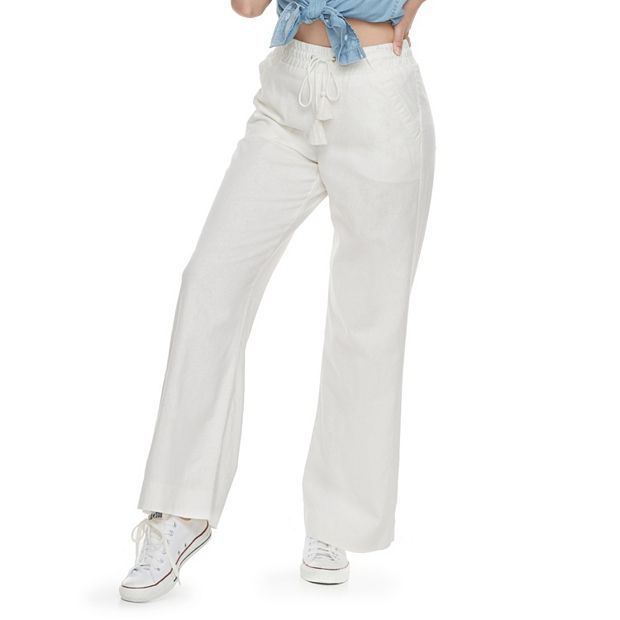 4Our Dreamers Linen Fold Over Pants White LI2001 - Free Shipping at Largo  Drive