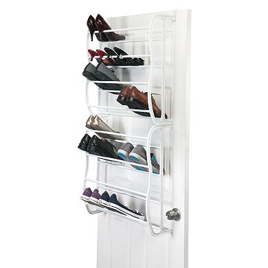 Simplify 36-Pair Adjustable Over The Door Shoe Rack