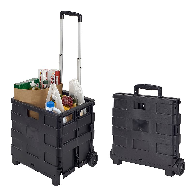 Simplify Tote & Go Collapsible Utility Cart, Size: LNDRY BSKT, Black