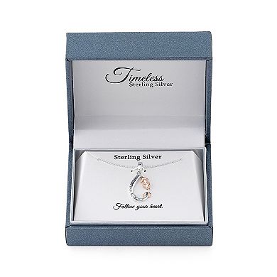 Womens Timeless Follow Your Heart Rose Gold Accent Pendant