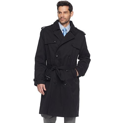 Men's Tower by London Fog Raised Twill DoubleBreasted Rain Jacket