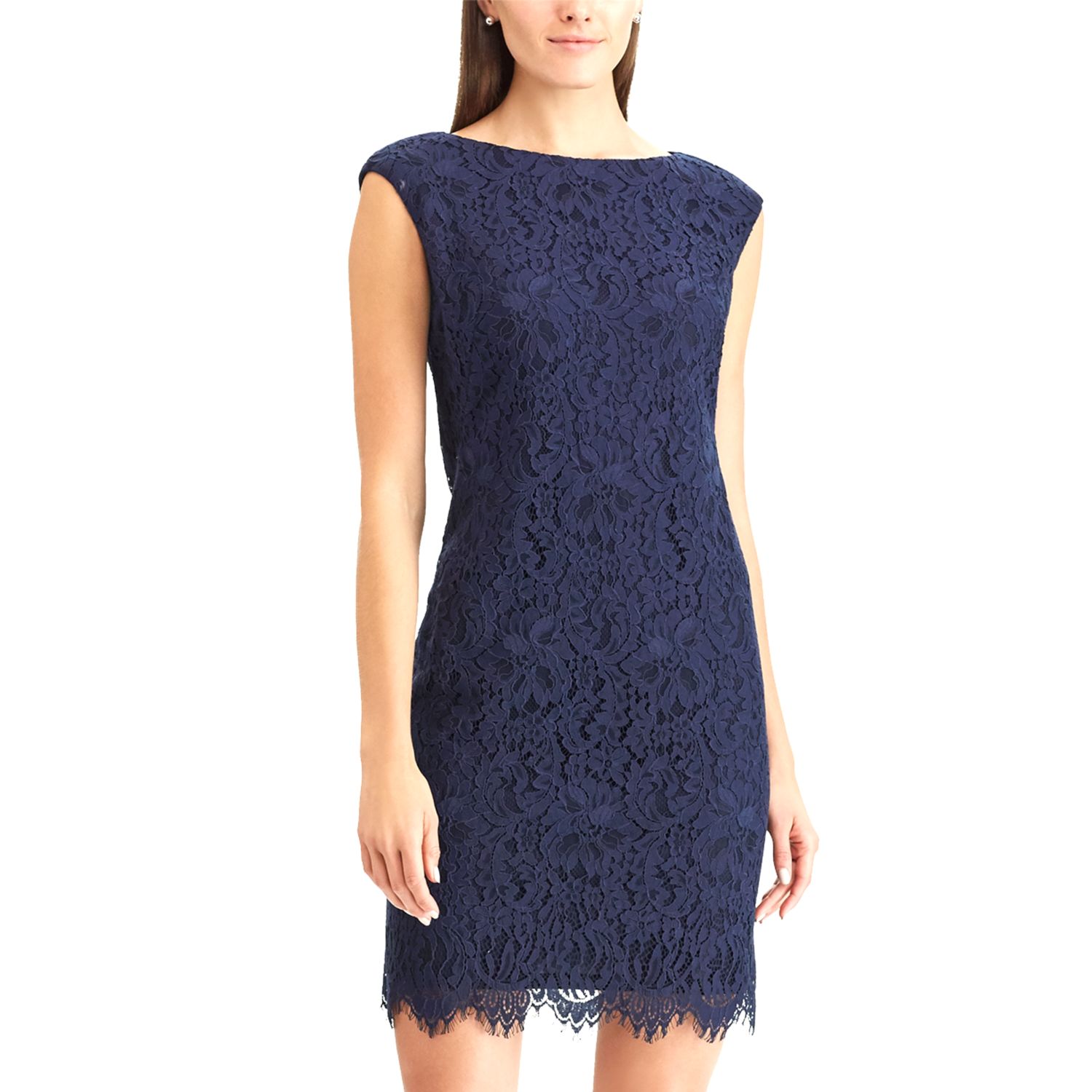 chaps lace sheath dress