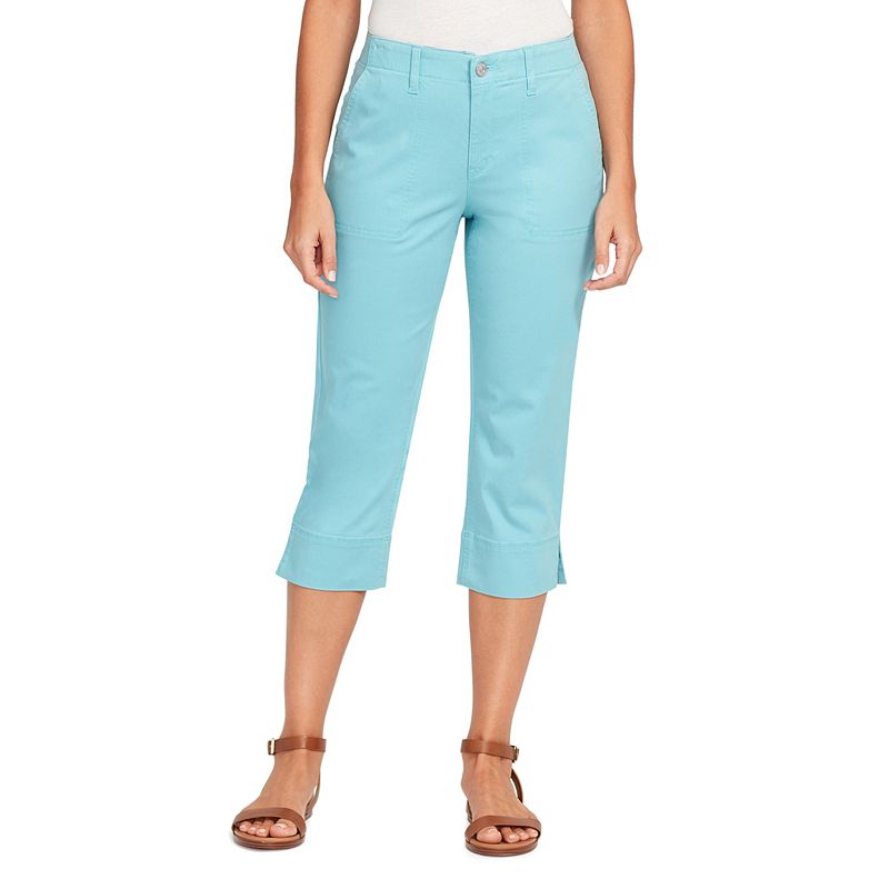 UPC 191594712810 product image for Women's Gloria Vanderbilt Rhea Comfort Twill Capris, Size: 10, Turquoise/Blue (T | upcitemdb.com