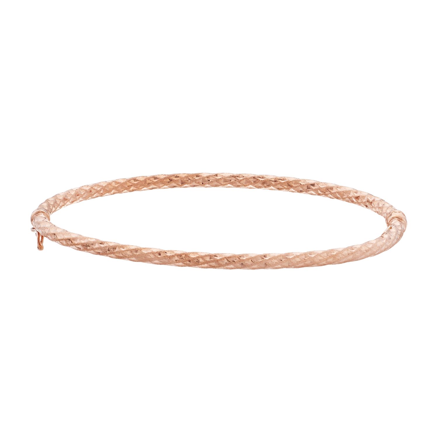 silver and rose gold bangle