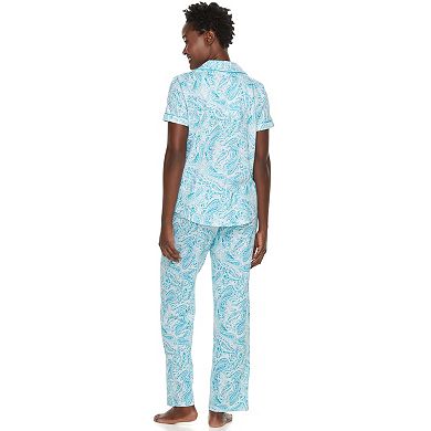 Women's Croft & Barrow® Printed Shirt & Pants Pajama Set