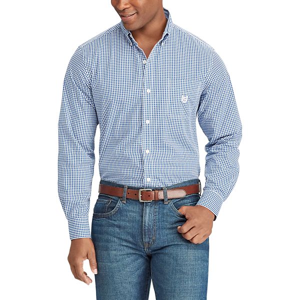 Men's Chaps Regular-Fit Gingham Plaid Button-Down Shirt