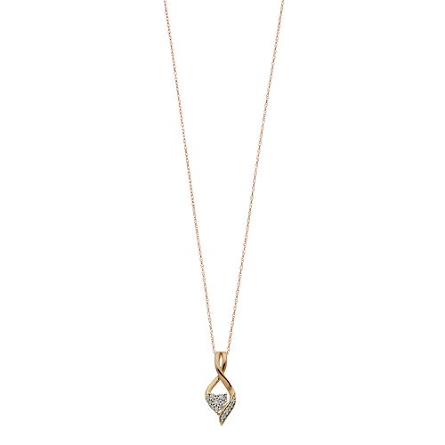 10k Gold 1/10 Carat T.W. Diamond Heart Pendant Necklace