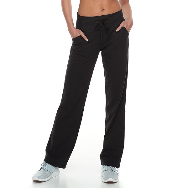 Tek Gear Sweatpants Womens Large Drawstring Mid Rise Cotton Black